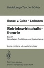 Cover: Betriebswirtschaftstheorie - Springer