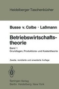 Cover: Betriebswirtschaftstheorie - Springer