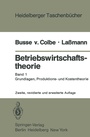 Cover: Betriebswirtschaftstheorie - Springer