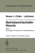 Cover: Betriebswirtschaftstheorie - Springer