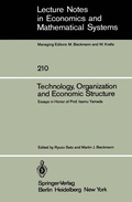 Cover: Technology, Organization and Economic Structure - Springer