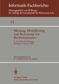 Cover: Messung, Modellierung und Bewertung von Rechensystemen - Springer