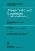 Cover: Chirurgisches Forum '83 f&uuml;r experimentelle und klinische Forschung - Springer