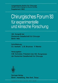 Abbildung von: Chirurgisches Forum '83 für experimentelle und klinische Forschung - Springer