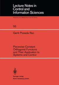 Enlarge image Cover: Piecewise Constant Orthogonal Functions and Their Application to Systems and Control - Springer
