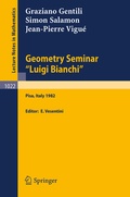 Cover: Geometry Seminar "Luigi Bianchi" - Springer