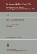Cover: GI - 13. Jahrestagung - Springer