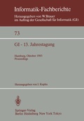 Cover: GI - 13. Jahrestagung - Springer