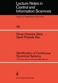 Cover: Identification of Continuous Dynamical Systems - Springer