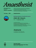 Abbildung von: Zentraleuropôischer Anaesthesiekongress ZAK 83 Zürich - Springer