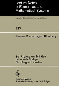 Abbildung von: Zur Analyse von Märkten mit unvollständiger Nachfragerinformation - Springer