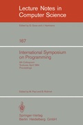 Cover: International Symposium on Programming - Springer