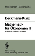 Cover: Mathematik f&uuml;r &Ouml;konomen III - Springer