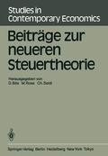 Cover: Beitr&auml;ge zur neueren Steuertheorie - Springer