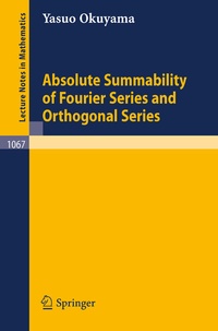 Abbildung von: Absolute Summability of Fourier Series and Orthogonal Series - Springer