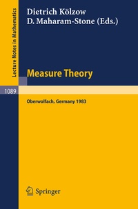 Abbildung von: Measure Theory Oberwolfach 1983 - Springer