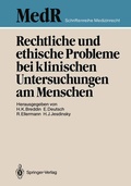 Cover: Rechtliche und ethische Probleme bei klinischen Untersuchungen am Menschen - Springer