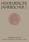 Cover: Heidelberger Jahrb&uuml;cher - Springer