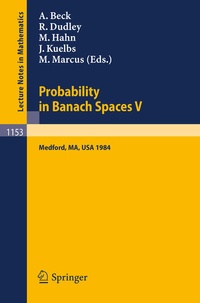 Enlarge image Cover: Probability in Banach Spaces V - Springer