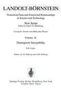 Cover: Diamagnetic Susceptibility / Diamagnetische Suszeptibilit&auml;t - Springer