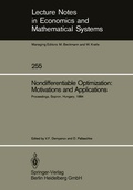 Cover: Nondifferentiable Optimization: Motivations and Applications - Springer
