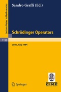 Cover: Schr&ouml;dinger Operators, Como 1984 - Springer