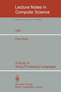 Enlarge image Cover: A Study in String Processing Languages - Springer