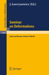 Abbildung von: Seminar on Deformations - Springer