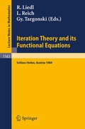 Cover: Iteration Theory and its Functional Equations - Springer