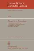 Cover: Advances in Cryptology - Springer
