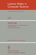 Cover: STACS 86 - Springer