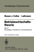 Cover: Betriebswirtschaftstheorie - Springer