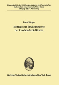 Abbildung von: Beiträge zur Strukturtheorie der Grothendieck-Räume - Springer