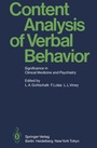 Cover: Content Analysis of Verbal Behavior - Springer