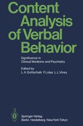 Cover: Content Analysis of Verbal Behavior - Springer