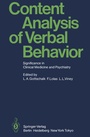 Cover: Content Analysis of Verbal Behavior - Springer