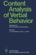 Cover: Content Analysis of Verbal Behavior - Springer