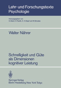Abbildung von: Schnelligkeit und Güte als Dimensionen kognitiver Leistung - Springer