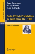 Cover: Ecole d'Ete de Probabilites de Saint Flour XIV, 1984 - Springer