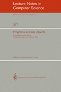 Cover: Programs as Data Objects - Springer