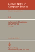 Cover: Advances in Cryptology - Springer