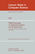 Cover: RIMS Symposium on Software Science and Engineering II - Springer