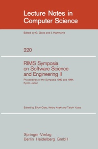 Enlarge image Cover: RIMS Symposium on Software Science and Engineering II - Springer