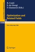 Cover: Optimization and Related Fields - Springer