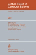 Cover: Structure in Complexity Theory - Springer