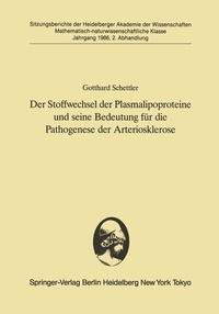 Abbildung von: Der Stoffwechsel der Plasmalipoproteine und seine Bedeutung für die Pathogenese der Arteriosklerose - Springer