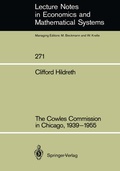Cover: The Cowles Commission in Chicago, 1939-1955 - Springer