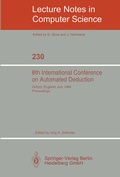 Cover: 8th International Conference on Automated Deduction - Springer