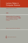Cover: Mathematical Foundations of Computer Science 1986 - Springer