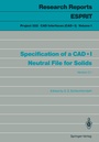 Cover: Specification of a CAD*I Neutral File for Solids - Springer